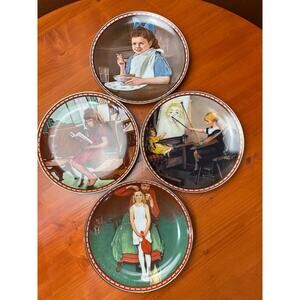 Rockwell's American Dream - Set of 4 Young Girl Plates